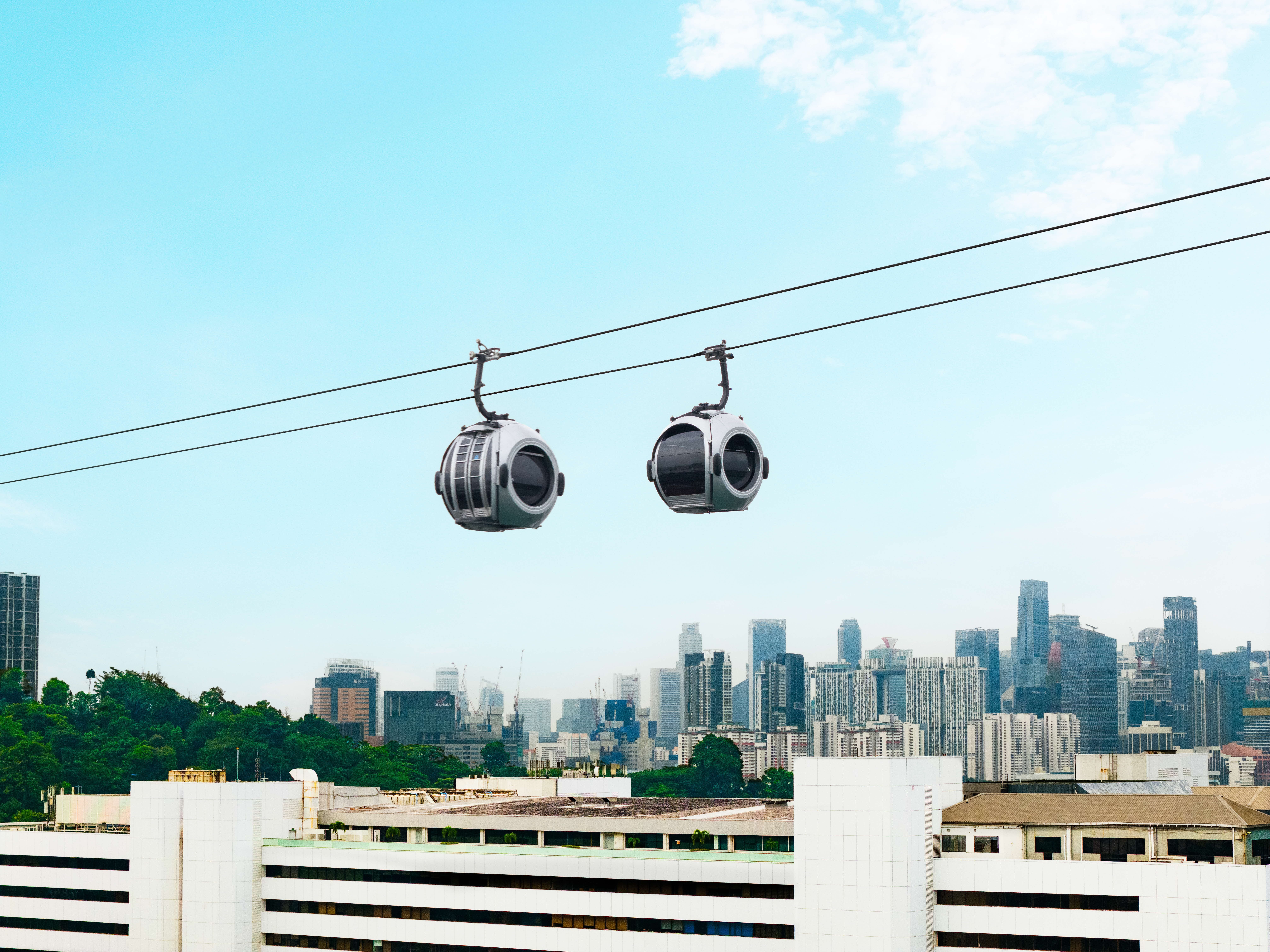 Singapore Cable Car featuring the world’s first chrome-finished spherical SkyOrb Cabins